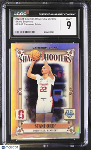 2023-24 Bowman University Chrome Cameron Brink Rookie Sharp Shooters SS-17 CGC 9