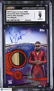 2025 Topps Universe WWE Andrade Red Magma /10 Relic Auto #WRA-AND CGC 9