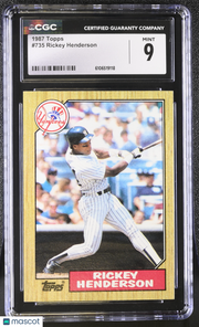 1987 Topps Rickey Henderson #735 CGC 9 New York Yankees