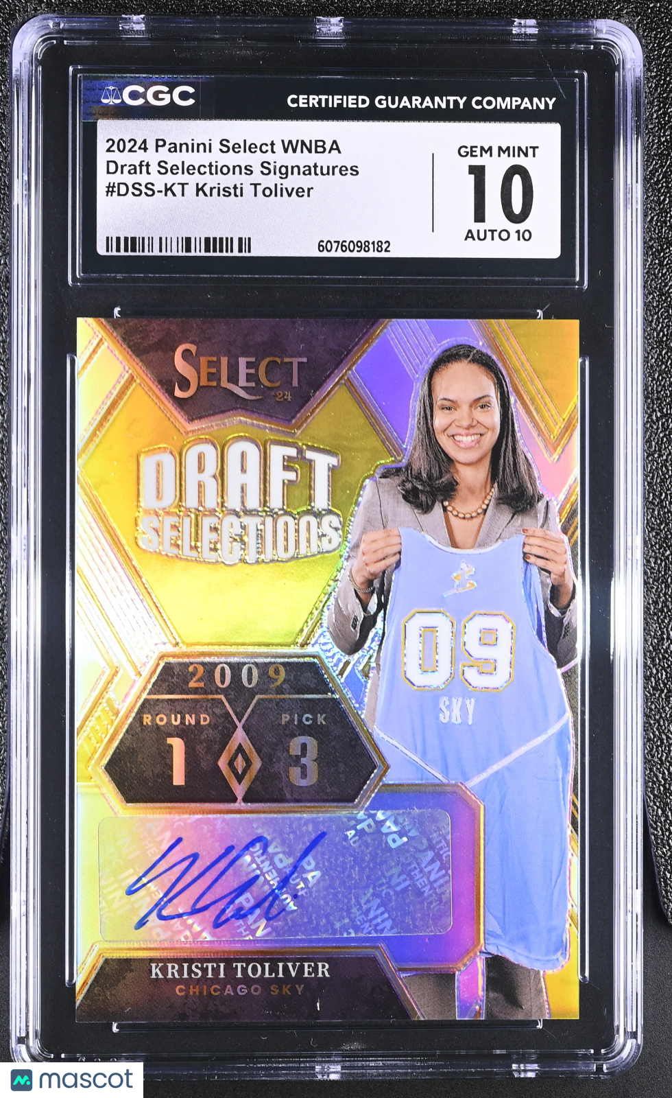 2024 Select WNBA Kristi Toliver Draft Selections Signatures #DSS-KT CGC 10 Sky