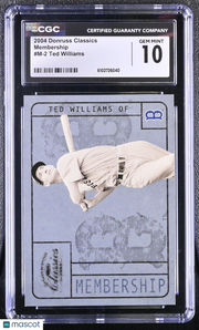 2004 Donruss Classics Ted Williams Membership #M-2 CGC 10 Boston Red Sox