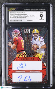 2024 Leaf Pro Set Pure Caleb Williams Jayden Daniels /3 Rookie Auto CGC 9
