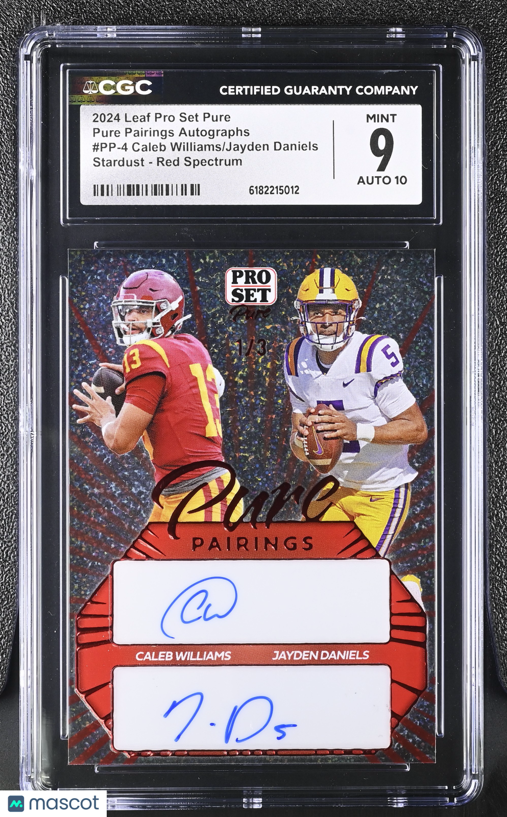 2024 Leaf Pro Set Pure Caleb Williams Jayden Daniels /3 Rookie Auto CGC 9