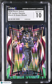 2024 Select Jayden Daniels Black & Green Shock Rookie #26 CGC 10 Commanders