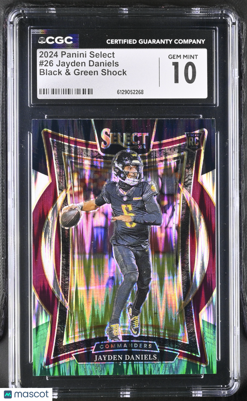 2024 Select Jayden Daniels Black & Green Shock Rookie #26 CGC 10 Commanders