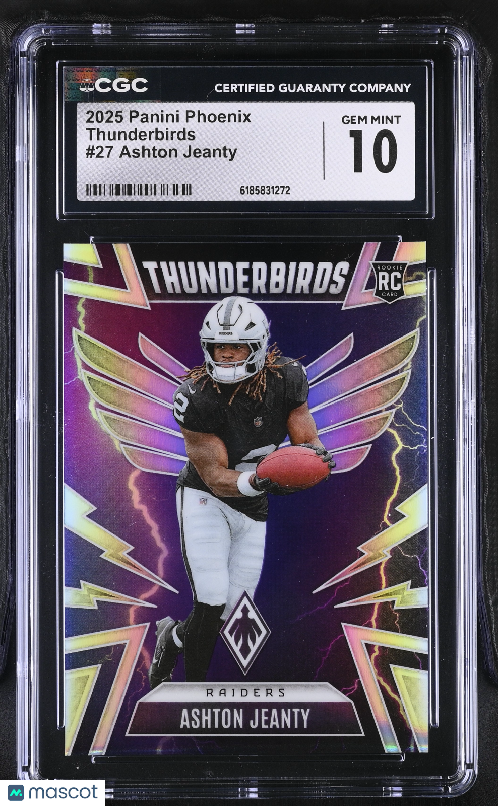 2025 Panini Phoenix Ashton Jeanty Rookie Thunderbirds #27 CGC 10 Raiders