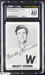 1977 Tcma Renata Galasso Mickey Vernon #45 CGC Authentic JSA Auto 9