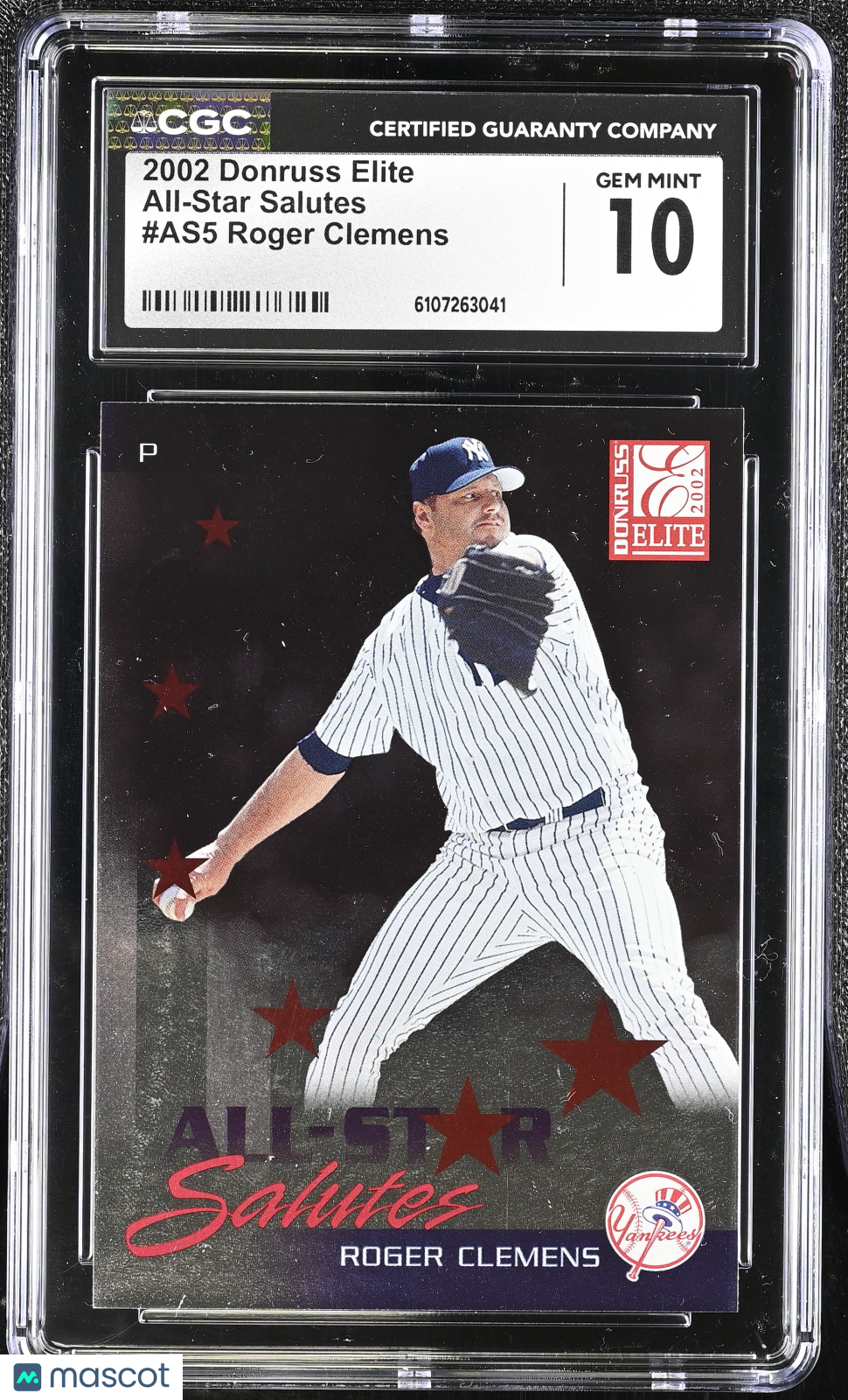 2002 Donruss Elite Roger Clemens /1998 All-Star Salutes #AS5 CGC 10 Yankees