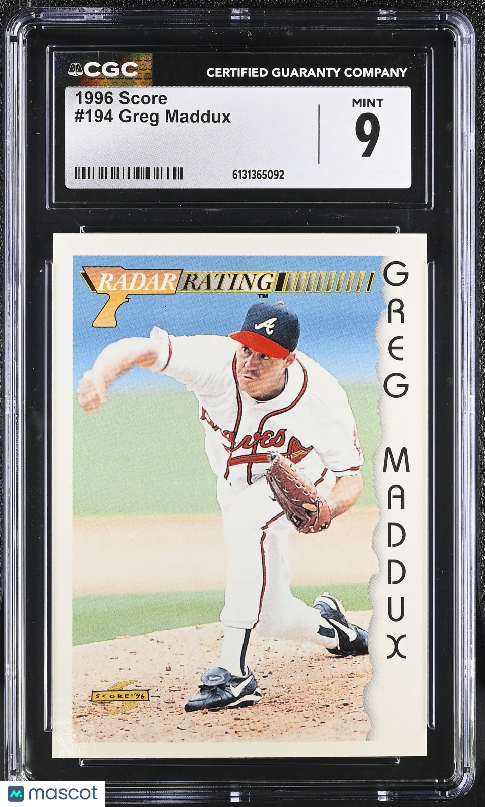 1996 Score Greg Maddux #194 CGC 9 Atlanta Braves