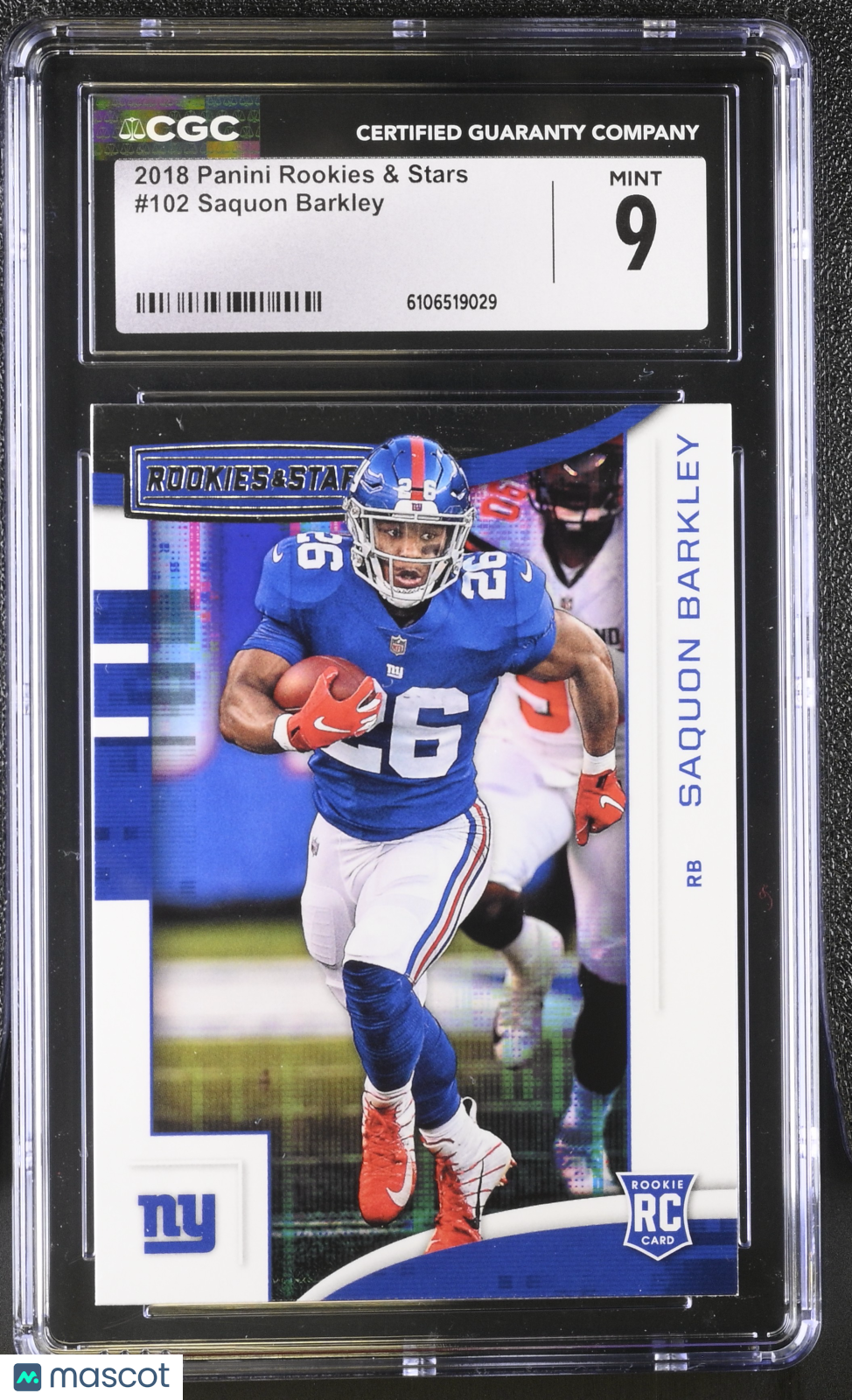 2018 Panini Rookies & Stars Saquon Barkley Rookie #102 CGC 9 New York Giants