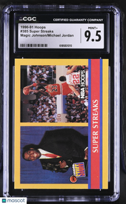 1990-91 Hoops Super Streaks Magic Johnson/Michael Jordan #385 CGC 9.5