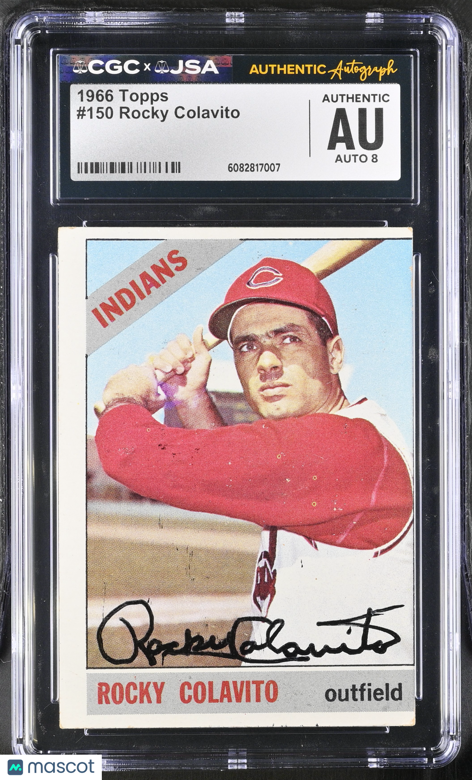 1966 Topps Rocky Colavito Auto Autograph #150 CGC Authentic JSA Indians