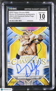 2025 Topps Chrome WWE Diamond Dallas Page Blue /150 MOC Auto #MOC-DD CGC 10