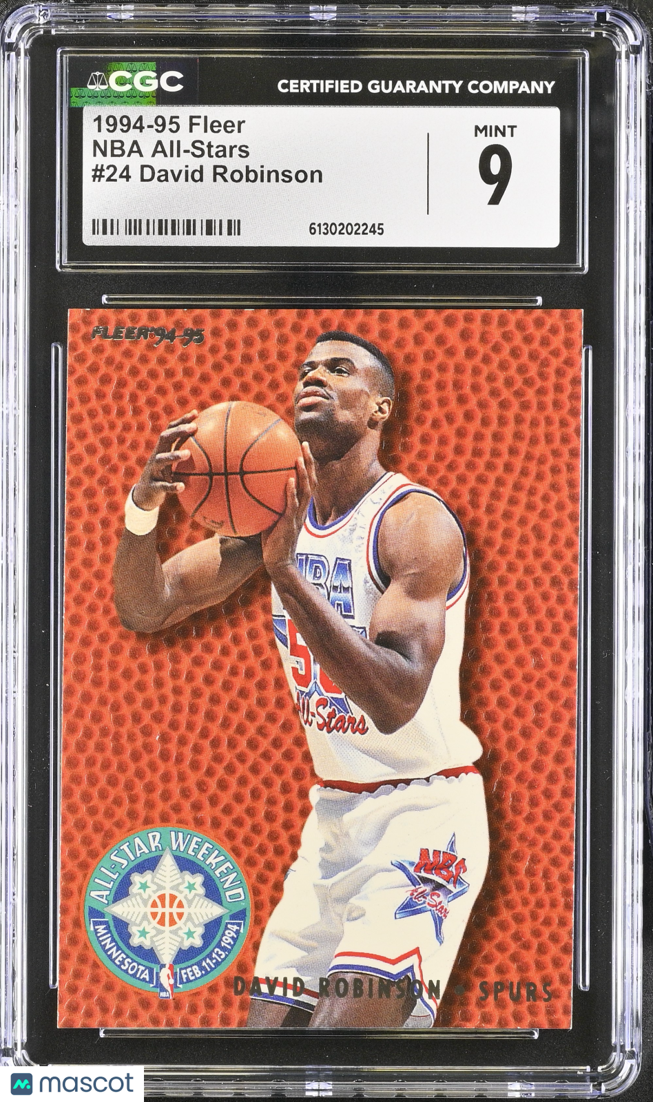 1994-95 Fleer David Robinson NBA All-Stars #24 CGC 9 San Antonio Spurs