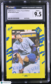 1990 Classic Yellow Travel Edition Nolan Ryan #T84 CGC 9.5 Texas Rangers