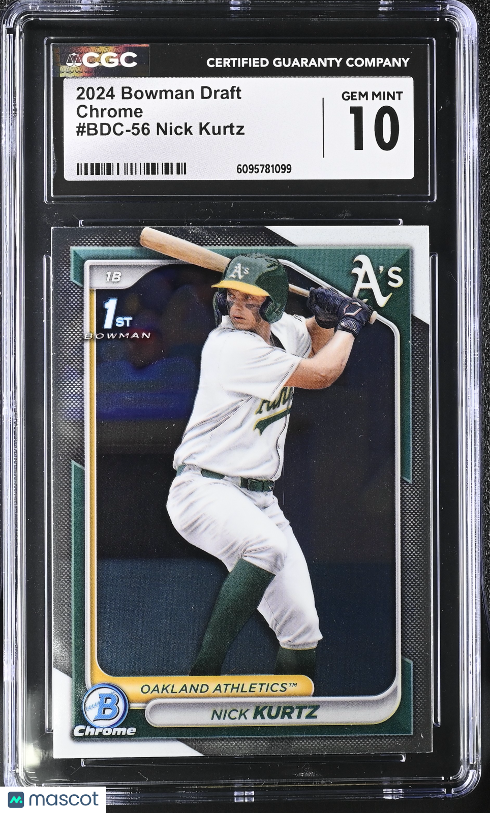 2024 Bowman Draft Nick Kurtz Rookie Chrome #BDC-56 CGC 10 Oakland Athletics