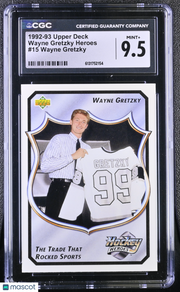 1992-93 Upper Deck Wayne Gretzky Wayne Gretzky Heroes #15 CGC 9.5 Oilers