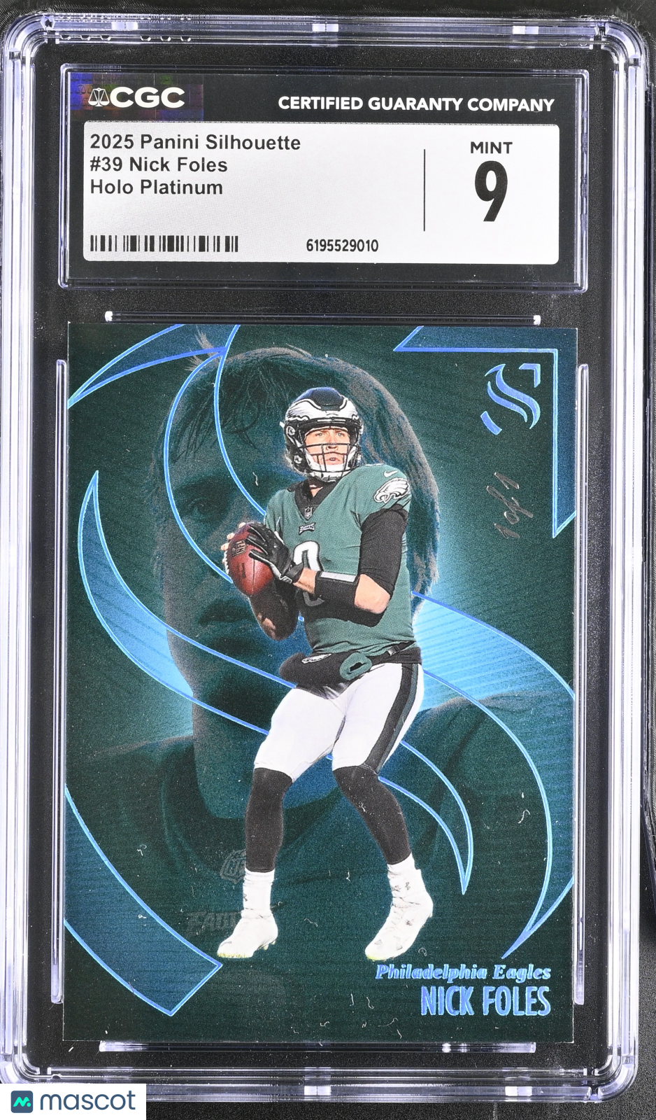 2025 Panini Silhouette Nick Foles Holo Platinum 1/1 39 CGC 9 Philadelphia Eagles