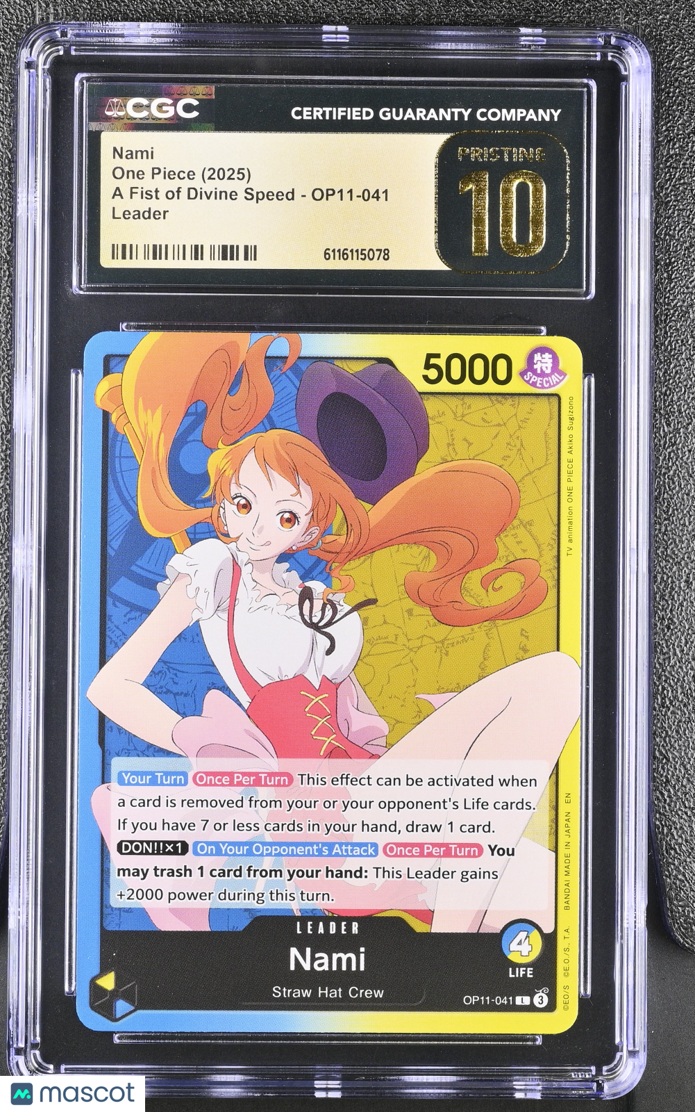 2025 One Piece A Fist Of Divine Speed Nami CGC 10 #OP11-041 Pristine