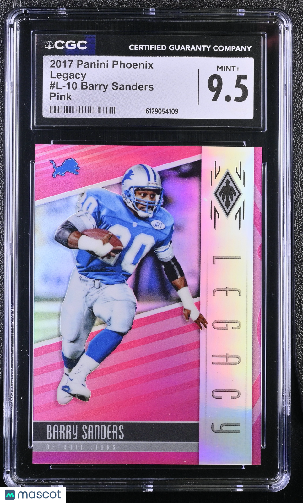2017 Panini Phoenix Barry Sanders Pink /199 Legacy #L-10 CGC 9.5 Detroit Lions