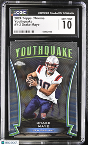 2024 Topps Chrome Drake Maye Rookie Youthquake #Y-2 CGC 10 New England Patriots