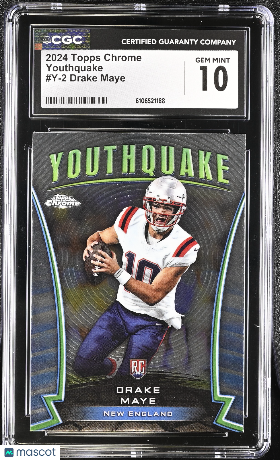 2024 Topps Chrome Drake Maye Rookie Youthquake #Y-2 CGC 10 New England Patriots