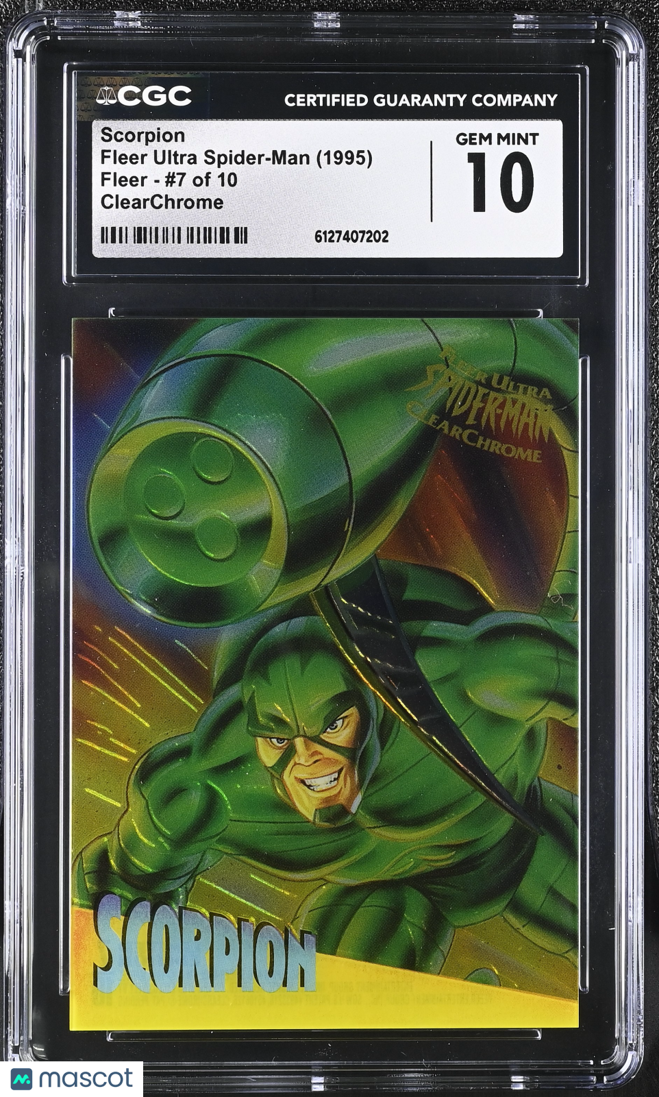 1995 Fleer Ultra Spider-Man Scorpion #7 of 10 ClearChrome CGC 10
