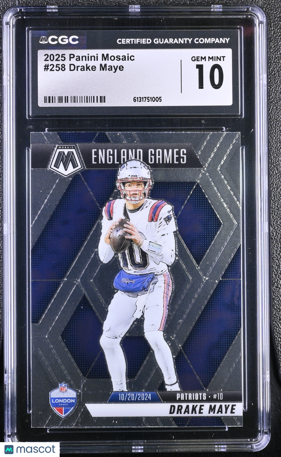 2025 Panini Mosaic Drake Maye #258 CGC 10