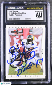 1997 Score Brian Dawkins Auto Autograph Hobby Reserve #129 CGC Authentic Eagles