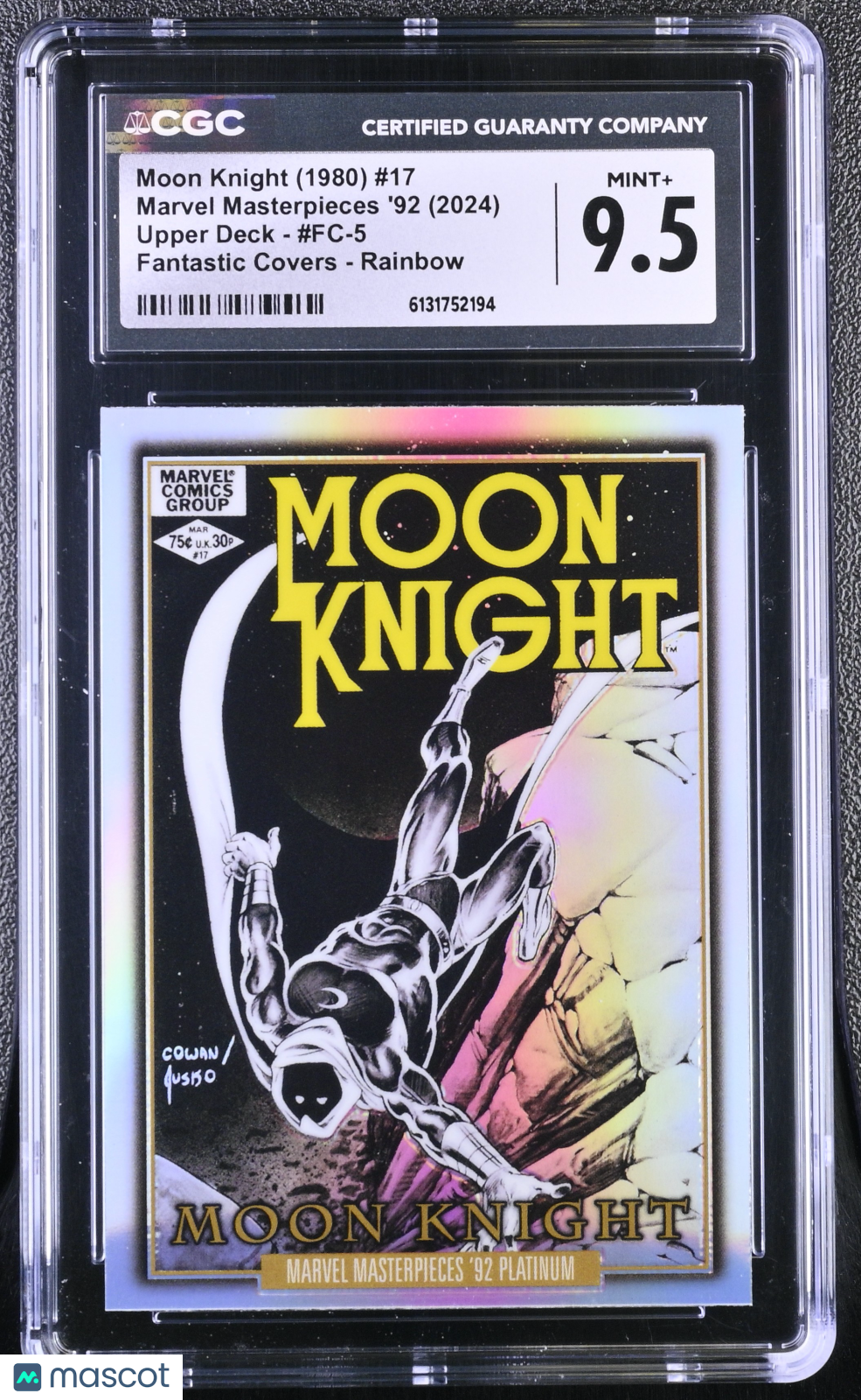 2024 Marvel Masterpieces '92 Moon Knight #17 #FC-5 Covers Rainbow CGC 9.5