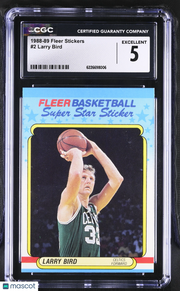 1988-89 Fleer Stickers Larry Bird #2 CGC 5 Boston Celtics