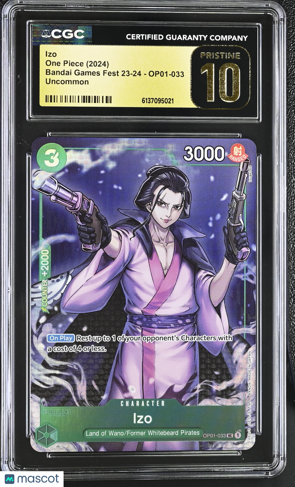 2024 One Piece Bandai Games Fest 23-24 Izo CGC 10 #OP01-033 Pristine