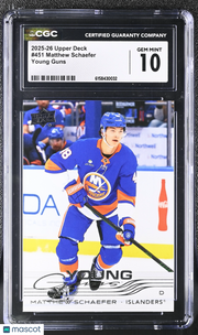 2025-26 Upper Deck Matthew Schaefer Young Guns Rookie #451 CGC 10 Rangers