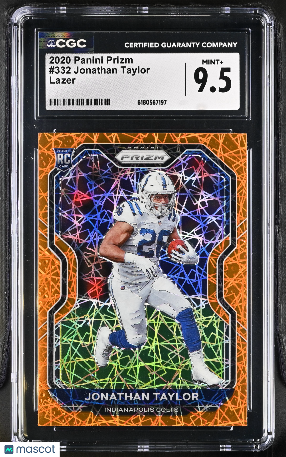 2020 Panini Prizm Jonathan Taylor Lazer Rookie #332 CGC 9.5 Indianapolis Colts
