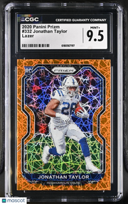 2020 Panini Prizm Jonathan Taylor Lazer Rookie #332 CGC 9.5 Indianapolis Colts