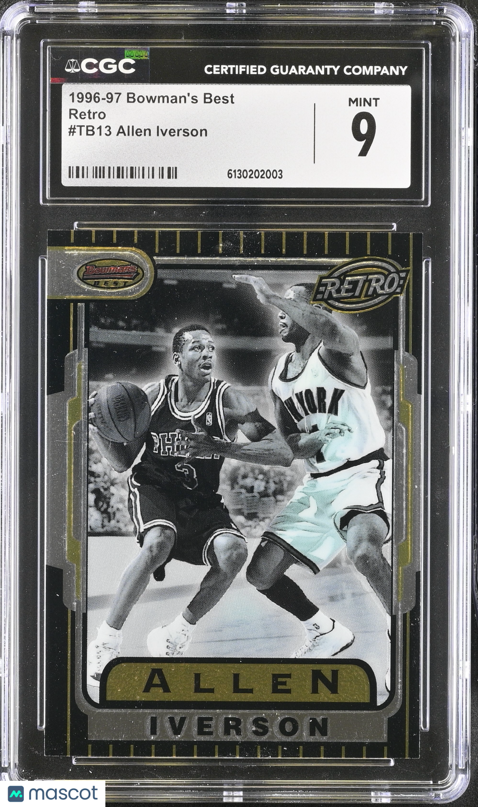 1996-97 Best Allen Iverson Rookie Retro #TB13 CGC 9 Philadelphia 76ers
