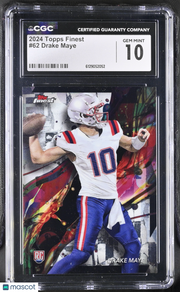2024 Topps Finest Drake Maye Rookie #62 CGC 10 New England Patriots