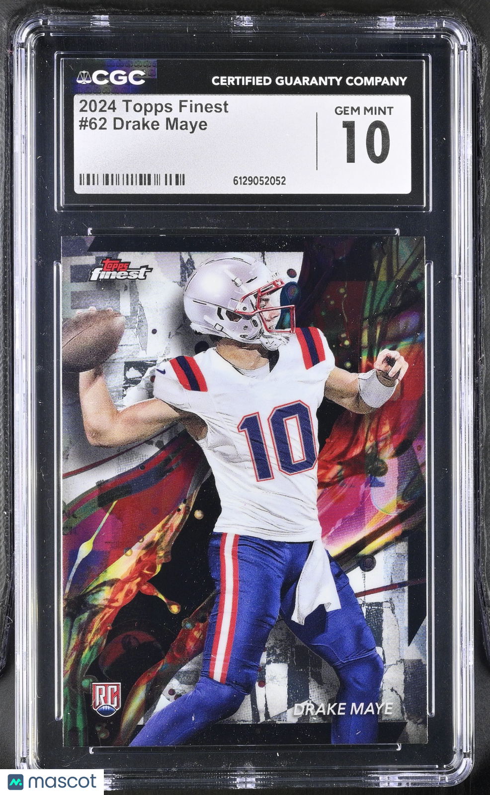 2024 Topps Finest Drake Maye Rookie #62 CGC 10 New England Patriots