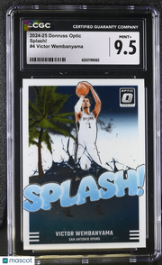 2024-25 Donruss Optic Victor Wembanyama Rookie Splash! #4 CGC 9.5 Spurs