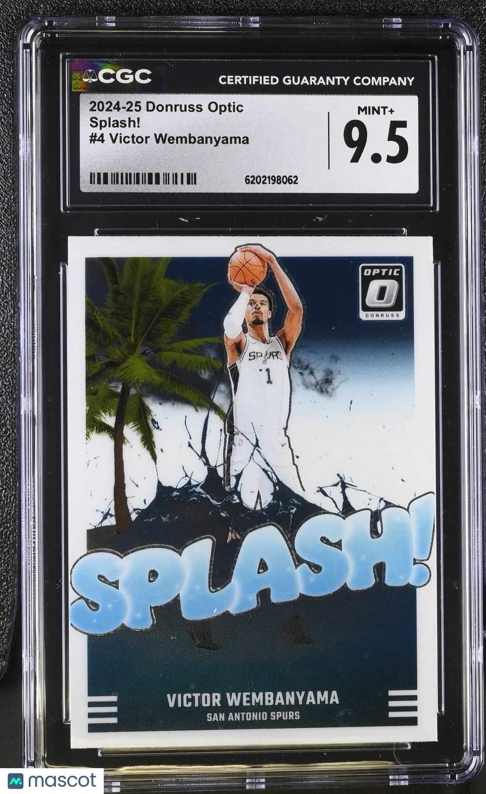 2024-25 Donruss Optic Victor Wembanyama Rookie Splash! #4 CGC 9.5 Spurs