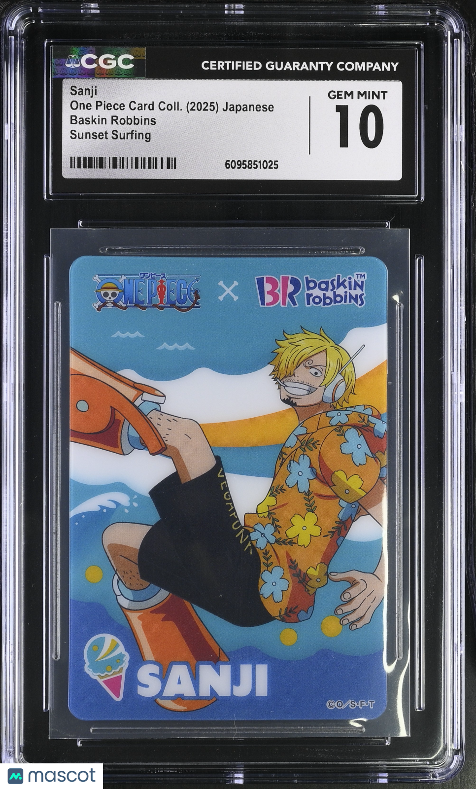 2025 Baskin Robbins One Piece Card Coll. Sanji Sunset Surfing CGC 10