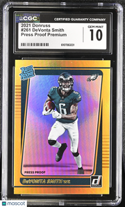 2021 Donruss DeVonta Smith Press Proof Premium Rookie #261 CGC 10 Eagles