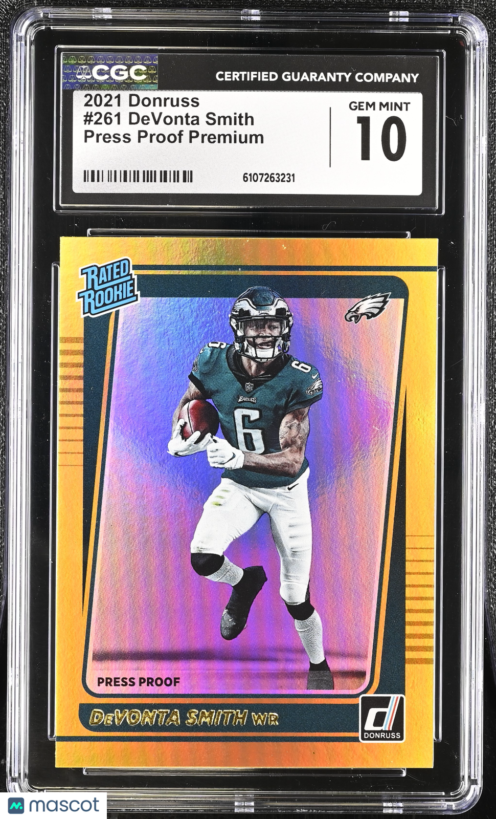 2021 Donruss DeVonta Smith Press Proof Premium Rookie #261 CGC 10 Eagles