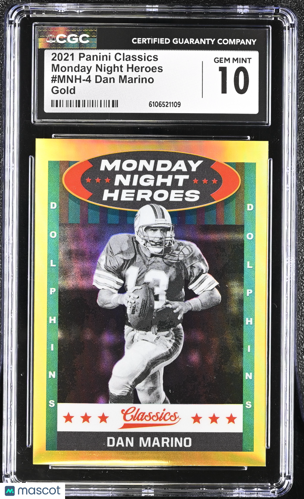 2021 Panini Classics Dan Marino Gold /75 Monday Night Heroes #4 CGC 10 Dolphins