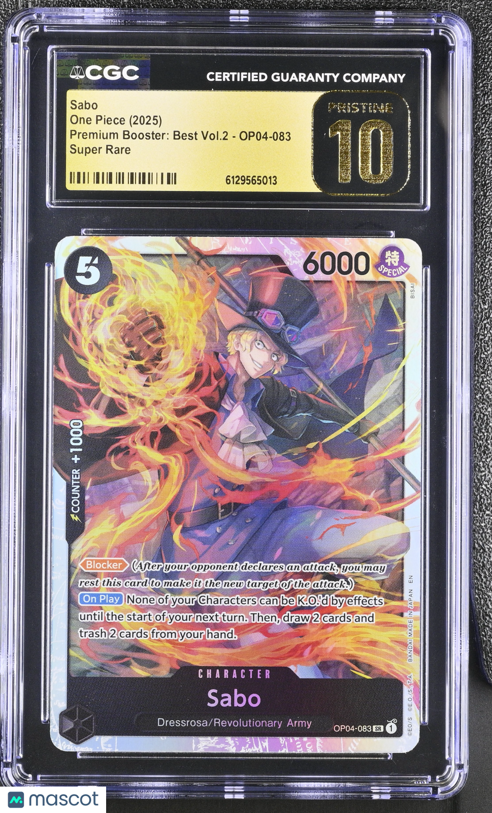 2025 One Piece Premium Booster: Best Vol.2 Sabo CGC 10 #OP04-083