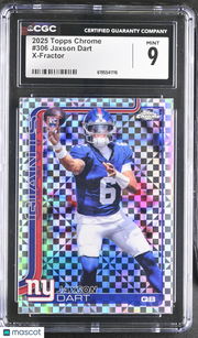 2025 Topps Chrome Jaxson Dart X-Fractor Rookie #306 CGC 9 New York Giants