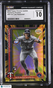 2025 Topps Chrome Update Luke Keaschall Radiating Rookies #RR-36 CGC 10 Twins