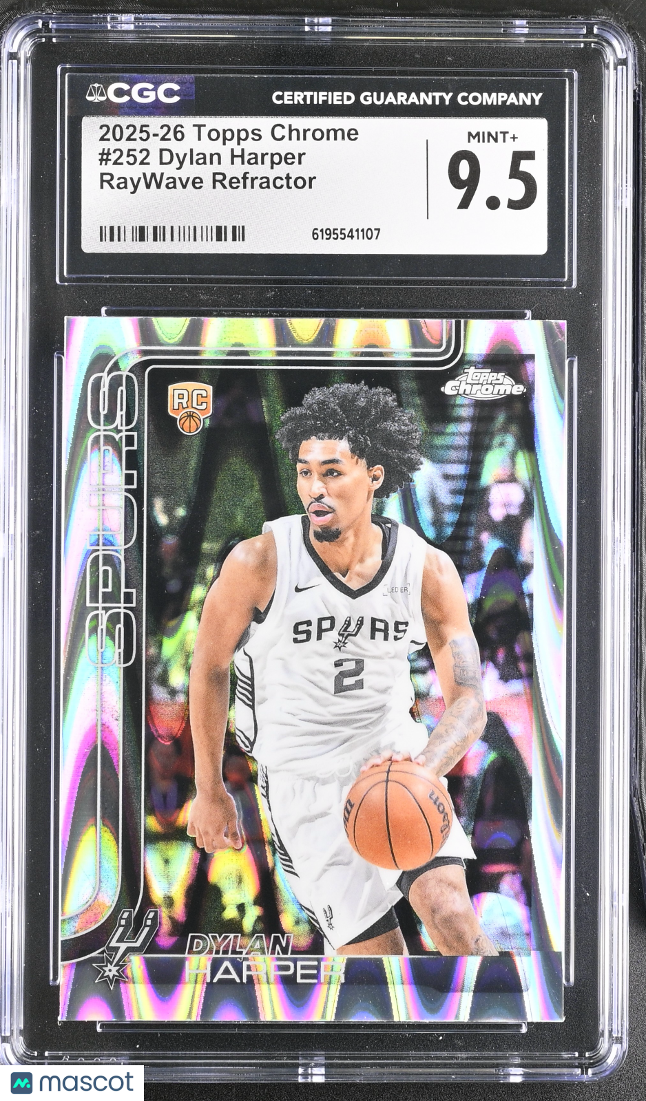 2025-26 Topps Chrome Dylan Harper RayWave Refractor Rookie #252 CGC 9.5 Spurs