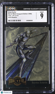 1995 Fleer Marvel Metal Inaugural Edition Silver Surfer #11 of 18 Gold Blasters CGC 9