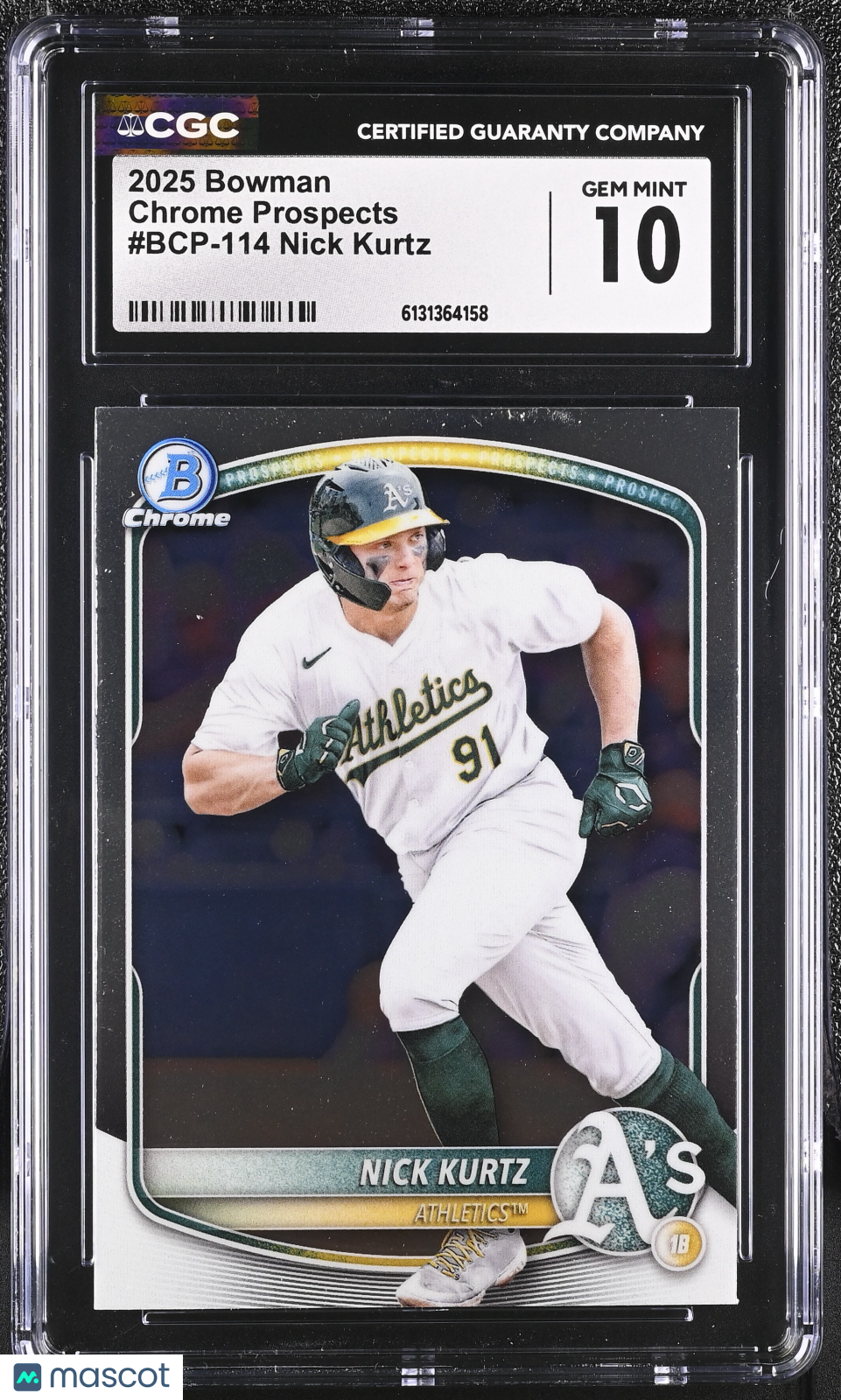 2025 Bowman Nick Kurtz Rookie Chrome Prospects #BCP-114 CGC 10 Oakland Athletics